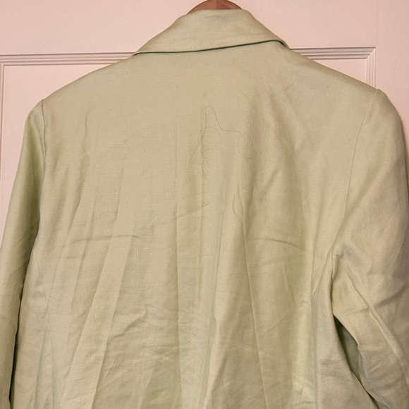 Gorgeous worn once linen Anthropologie Light Green Blazer size 16 - Picture 6 of 6